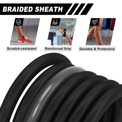 AlpinexFit Resistance Bands for Working Out,150LBS Exercise Bands with Handles,Workout Bands for Men Women, Fitness Bands Set for Muscle Training, Strength, Slim, Yoga, Home Gym Equipment