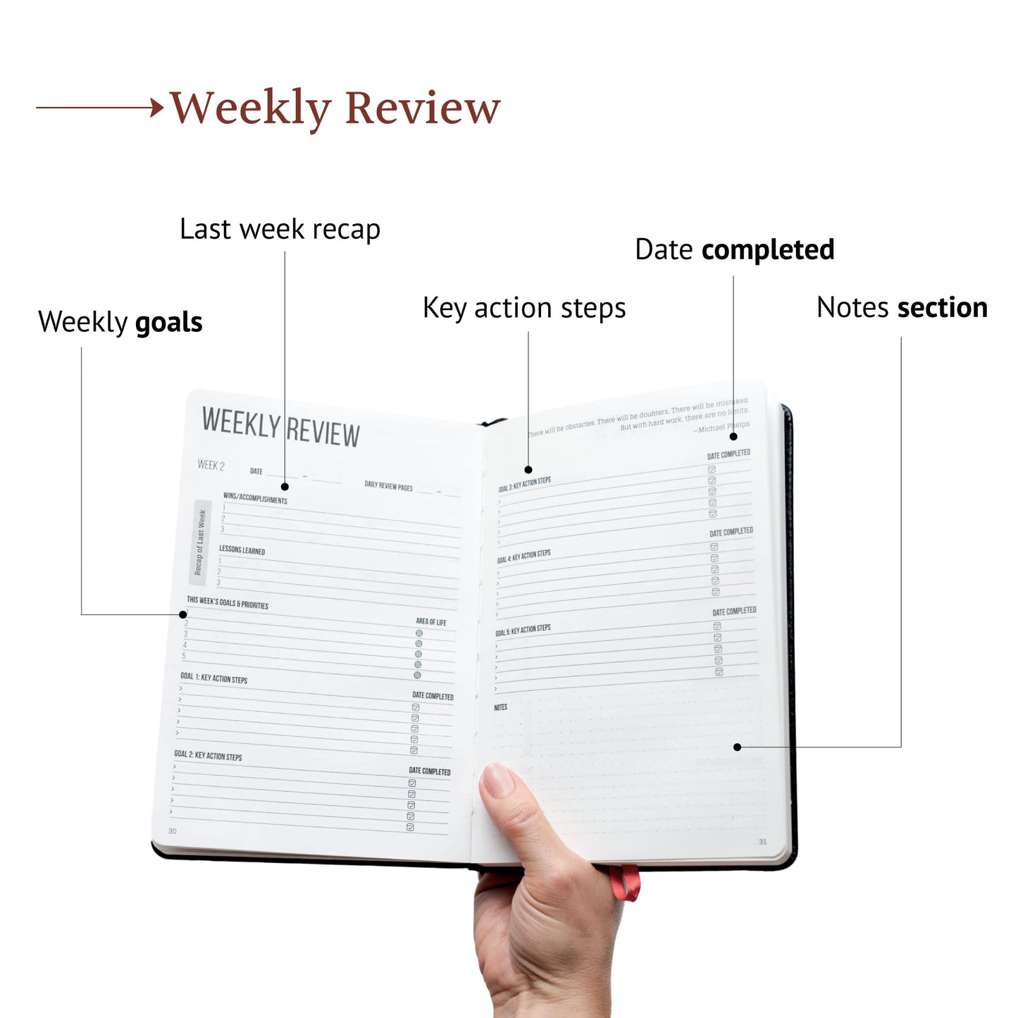 This Is My Era 90 Day Planner, Undated Weekly and Monthly Planner, Life Organizer | Goals Journal, Undated Agenda, Leather & Hard Cover Planner (1 Pack, Gold)