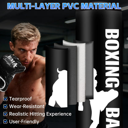 Freestanding Punching Bag for Adults, Boxing Bag with Stand Kicking Bag with Boxing Gloves, Electric Air Pump, Rope, Exercise Band and Accessories, Adult Kickboxing Bags for Beginners Training MMA