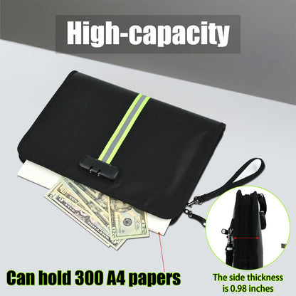 5200℉ Fireproof Waterproof Document Bag (34x24x2.8cm), Safe Fireproof Money Bag with Digital Combination Lock for Documents,Passports,Cash,Valuables