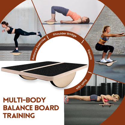 SCWHTHR Slant Board for Calf Stretching 2-in-1 Professional Wooden Slant Board & Balance Board Adjustable Incline Stretch Wedge Physical Therapy Slant Boards for Knees Ankle Heel Feet Leg