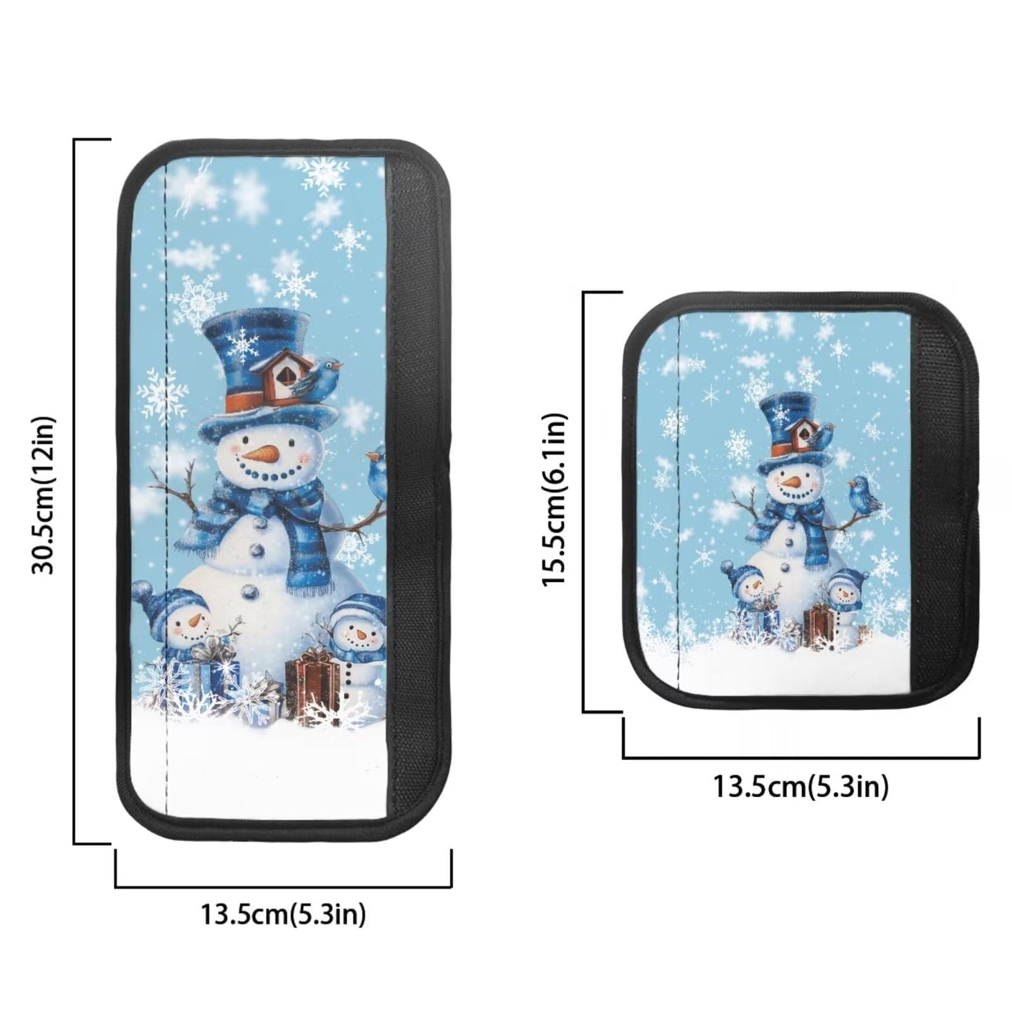 HUISEFOR Christmas Refrigerator Door Handle Covers Blue Snowman Fridge Door Handle Covers Set of 6 Oven Microwave Dishwasher Antiskid Protector Xmas Kitchen Decor