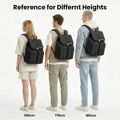 Kabibin Lightweight Casual Backpack, Water Resistant Nylon 15.6 Inch Laptop Backpack, Bookbag for Teens Adults, Outdoor Casual Daypack with Multiple Storage Pockets & External Hang Belt