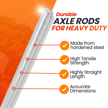 AR-PRO (2-Pack) 5/8” x 36” Zinc Plated Steel Rods Designed for Use as an Axle Shaft on Hand Trucks Dollies Wagons 4005BC Wheelbarrows