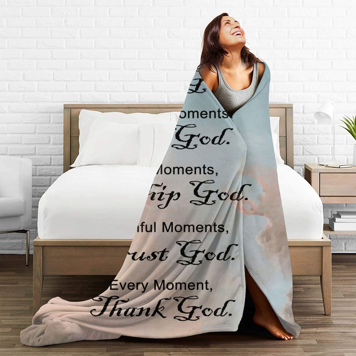COMFAR Christian Gifts for Women Faith, Inspirational Women, Soft Throw Blankets Religious Women/Men, Spiritual Personalized Adults/Kids 40''x 50''
