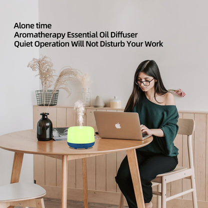 Oil Diffuser Humidifier 300ML,Electric Ultrasonic Air Aroma Diffusers Vaporizer,Scent Mist Defuser with Remote,Auto-Off,7led Color Changing Light for Large Bed Room,Home,Office