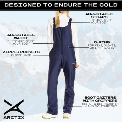 Arctix Women's Essential Insulated Bib Overalls, Blue Night, 3X Tall