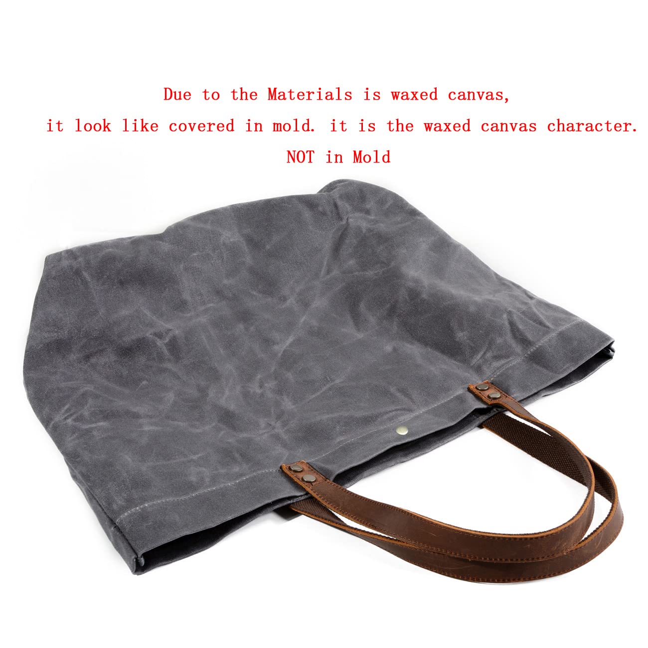 WUDON Waxed Canvas Travel Tote Bag - Extra Large Carryall Shoulder Bag for Women