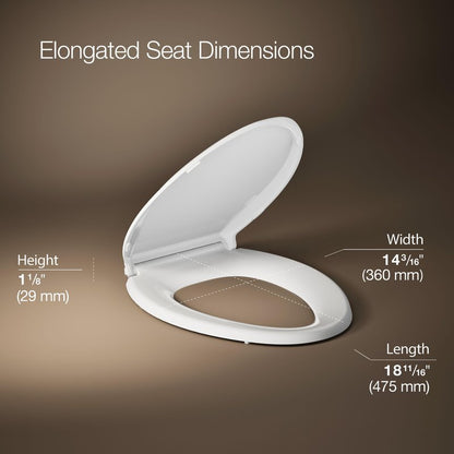 KOHLER CACHET® Nightlight Soft Close Toilet Seat Elongated, ReadyLatch®, Grip-Tight Hardware, White