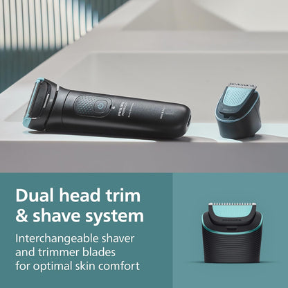 Philips Norelco Body Groomer 7000 Series, Waterproof Men's Full Body Groomer with Travel Case, Triple Protect Shave System & Body Hair Trimmer with Contour-Following 2D Flexing Head, BG7490/50