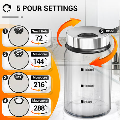 Segarty Spice Jars, 6 Pack 3 oz Spice Bottles with Shaker Lids, Glass Empty Storage Containers with Adjustable Stainless Steel Flow Top for Your Regularly Used Spices