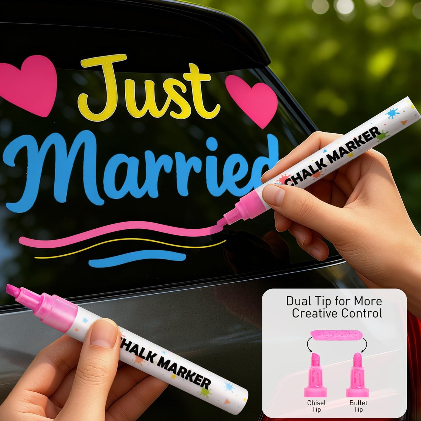 botkc Chalk Markers - 30 Washable Liquid Chalk Markers for Blackboard,Window Markers Paint Pens with Reversible Tip, Chalk Markers for Chalkboard Signs, Teachers, Windows, Glass, Calendar, Menu