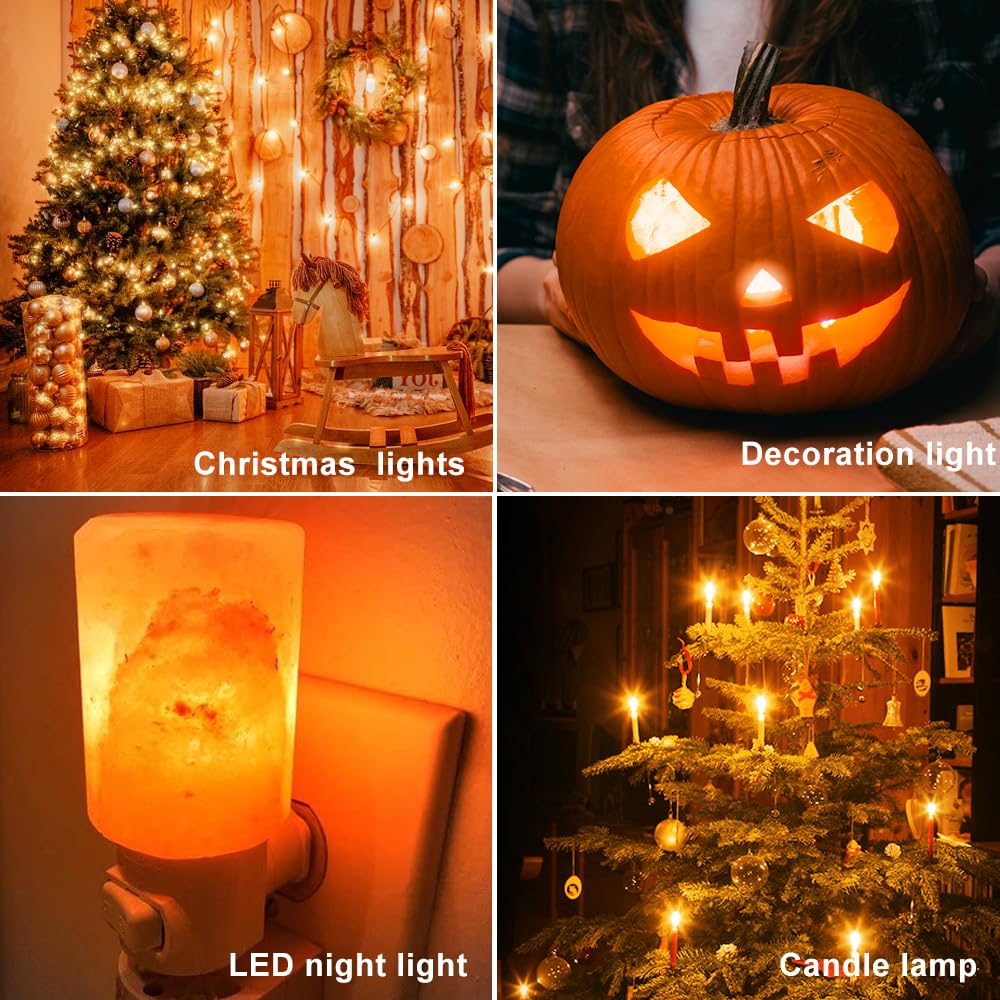 C7 LED Night Light Bulbs, C7 Led Replacement Bulbs for Christmas String Lights, Shatterproof & Waterproof C7 Led Bulbs, E12 Candelabra Base, 0.6W Equivalent to 7W, 2200K Warm White, ‎Plastic 50 Pack