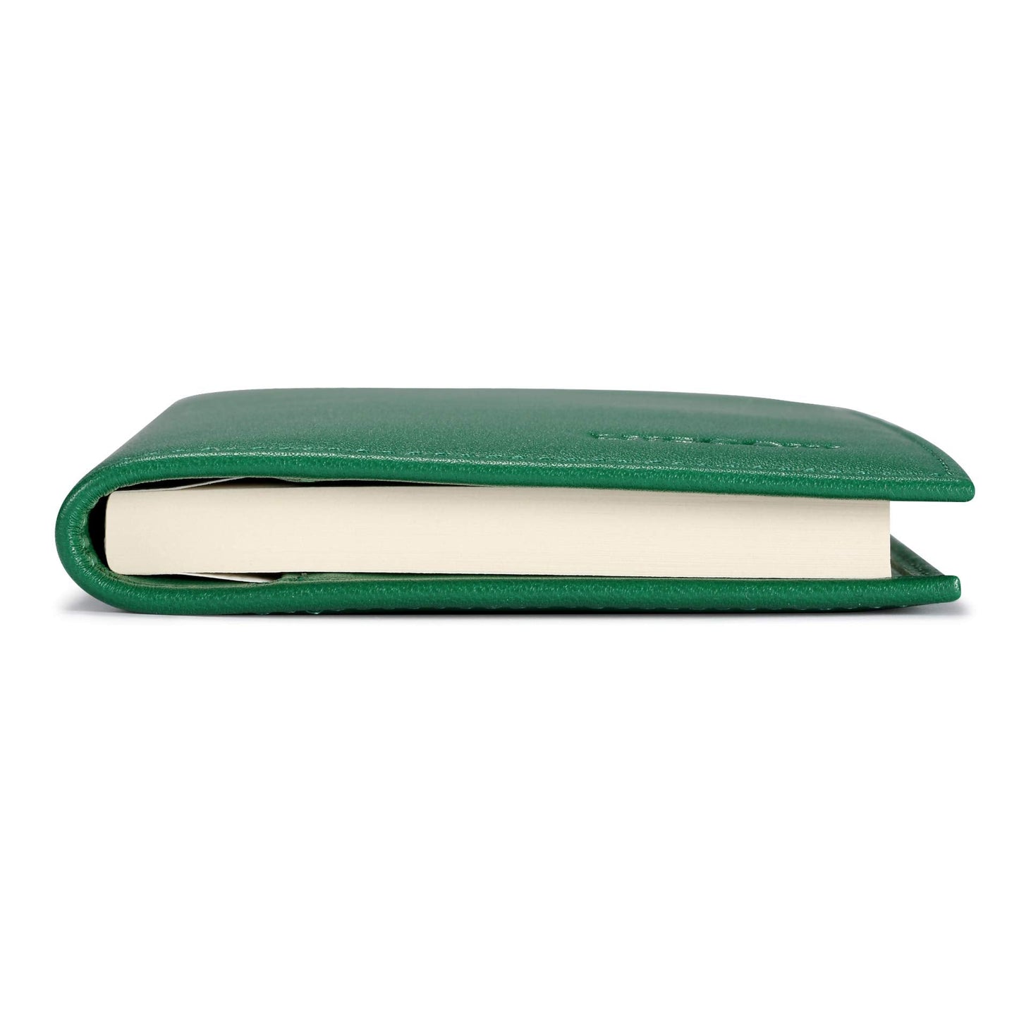 HISCOW Minimalist Checkbook Cover - Full Grain Leather (Premium Green)