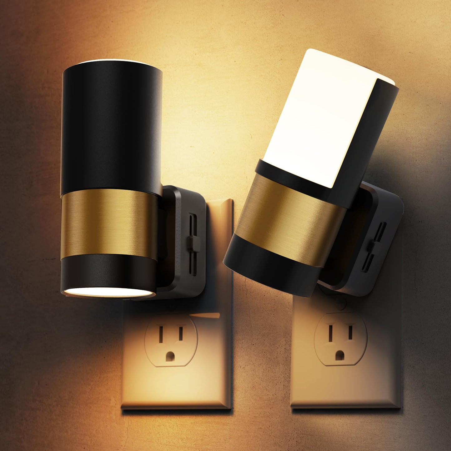 L LOHAS LED Night Lights Plug into Wall with Dusk to Dawn Sensor, Dimmable Night Light with 0-100lm Stepless Dimming, Rotating Plug in Night Light, 3000K Soft White, 2 Pack