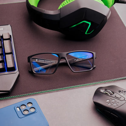 Horus X - Gaming Glasses | Blue Light Blocking Computer Screen Glasses | Anti Fatigue & Eyestrain for Men and Women | Clear