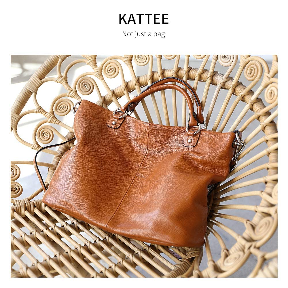 Kattee Women's Soft Leather Tote Bag, Top Satchel Purses and Handbags (Burnt Orange)
