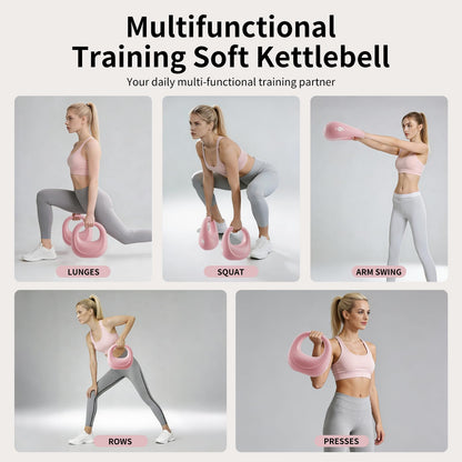 KYVYZOIC Soft Kettlebell, Kettlebells Anti-Slip Grip with Cushioned Impact-Resistant Base, Strength Training Kettlebells Sets for Home Workouts, Kettlebell for Women/Men/Beginners - Pink