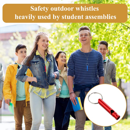 Aphumedc 200Pcs Emergency Whistles with Keychains, Aluminum Extra Loud Survival Whistle, Whistle Bulk for Camping Hiking Hunting Boating Training Outdoor Sports, Multicolor