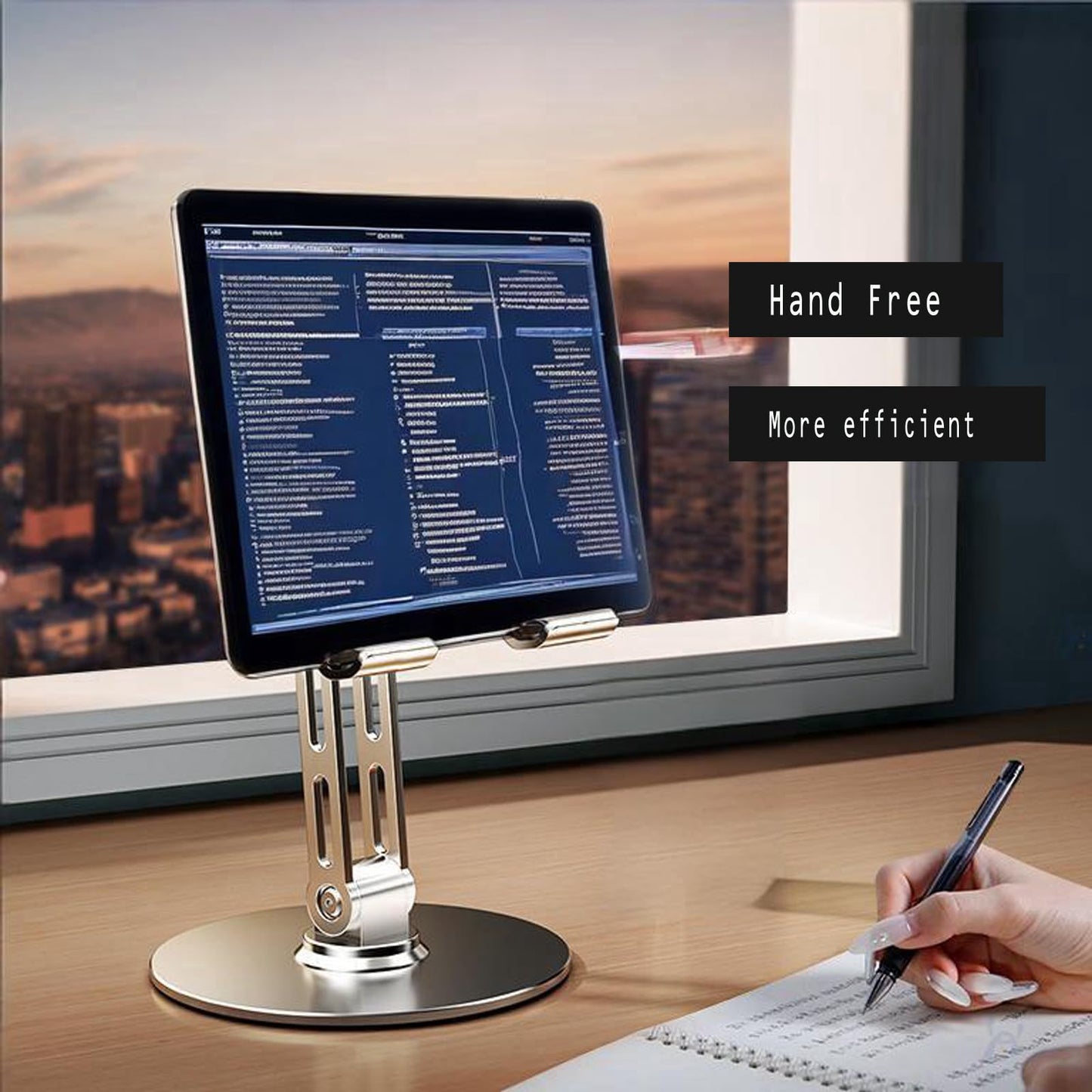 ITEUU for iPad Stand Holder Adjustable Tablet Stand for Desk ，360 Rotating Metal Mount for 4-13 inch Devices, Compatible with iPad iPhone Tablet Kindle TAB Surface/Switch Holder for Desk