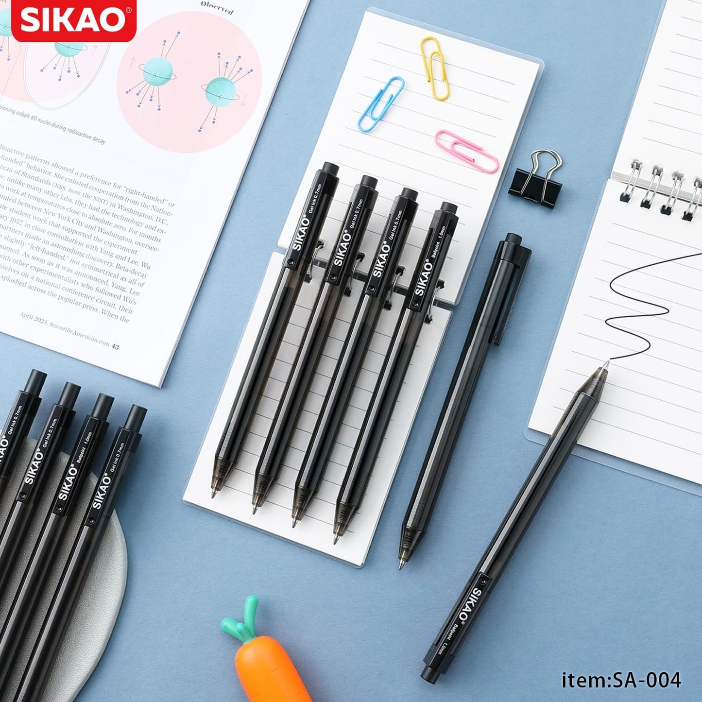 Sikao Black Pens Bulk, 60 Pack Retractable Ballpoint Pens, Black Ink 1.0mm Medium Point, Smooth Writing No-Smear, Click Pens for Teachers, Students, Restaurant Servers School & Office Supplies