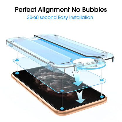 amFilm Easiest Installation OneTouch for iPhone 14 Pro [6.1 Inch] Screen Protector Tempered Glass, Auto-Alignment Tech, Bubble Free and Full Coverage Case Friendly, Anti-Scratch 2 Pack