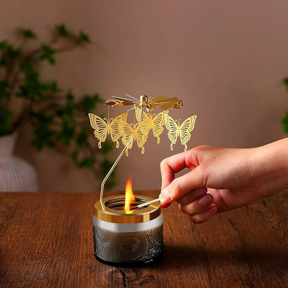 Birthday Gifts for Women, Rotatable Candle Gifts, Vanilla Cream Scented Candles Anniversary Christmas Thanksgiving, Butterfly Best Girl, Friends,Mom