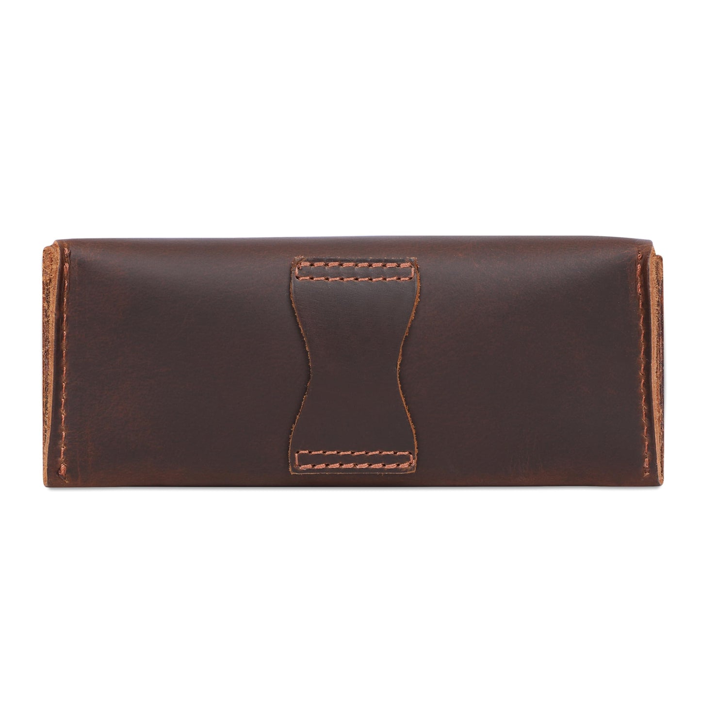 TheAntiq Brown Leather Sunglasses Case - Vintage Eyeglass Holder with Belt Loop, Handcrafted Eyeglasses Case, Slim & Flexible Sunglasses Holder - Leather Sunglass Eyeglass Cases for Men & Women