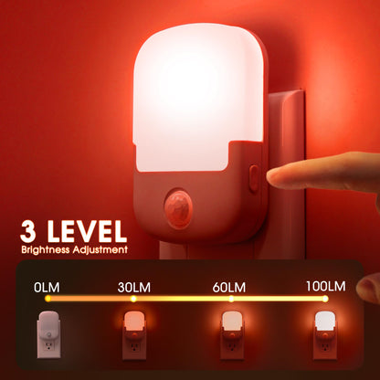Briignite Night Lights Plug into Wall, Modern LED Night Light Plug in, Dusk to Dawn Sensor, Soft White 3000K, 0-100LM Adjustable Brightness, Dimmable NightLight for Hallway, Bedroom, Stairway, 2 Pack