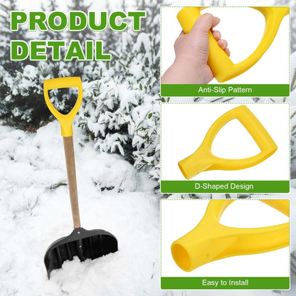 M METERXITY 1-Pack Shovel D Grip Handle, 32mm/ 1.26 Inch Inside Diameter Plastic D Shaped Grip Shovel Handle Replacement for Digging Raking Tools [Yellow]