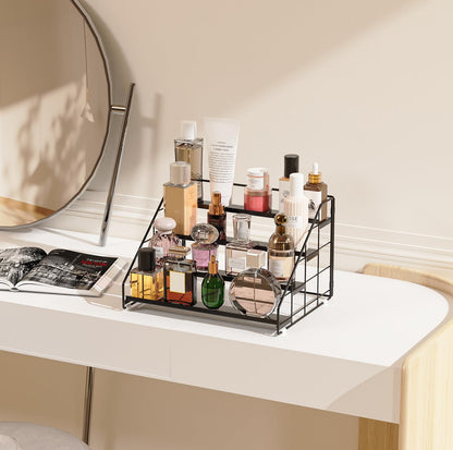 Spice Rack Organizer for Cabinet, 4 Tiered Spice Rack Organizer, Tiered Adjustable Spice Shelf for Kitchen Countertop Pantry Organization (Bright Black)
