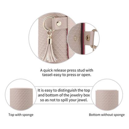 Vlando Viaggio Small Jewelry Case Box, Travel Essential Accessories for Women, Gifts for Travelers Couples Mom Friends, Bridesmaid