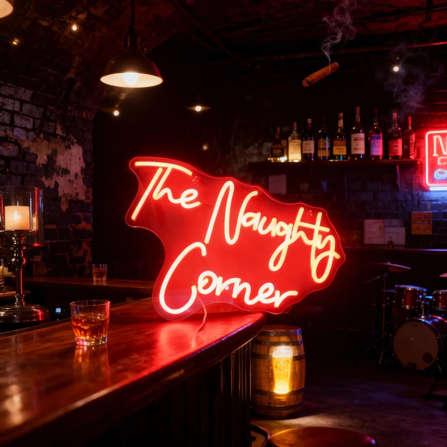 QiaoFei LED "The Naughty Corner" Neon Sign Word/Letters USB Powered Neon Lights for Girls Room Home Bar Art Wall Decor Party Window Living Room Decor Birthday Christmas' Gift(Red)