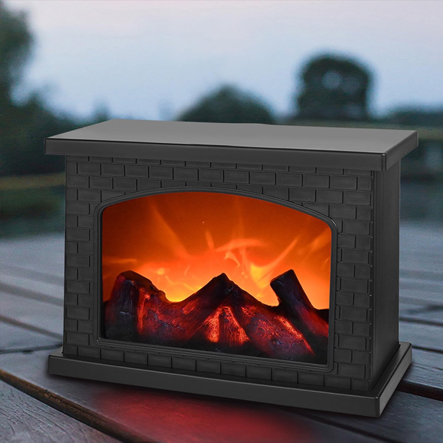 Ragyzity Decorative Small Fireplace Lantern, Flameless Portable Electric Light, Cozy Indoor Mini Fireplace for Home Christmas Decor