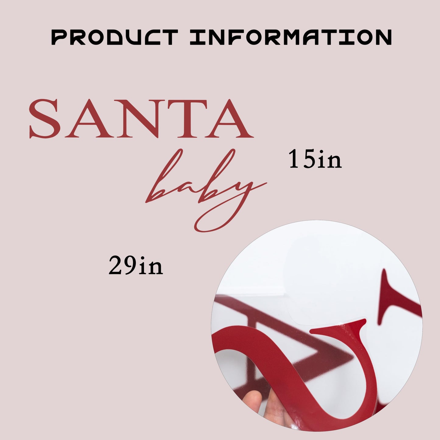 Santa Baby Decal - Christmas Baby Shower Party Sticker,Sign Party Balloon Arch Decorations,Gender Reveal Party Supplies Decorations,Winter Holiday Welcome Party Decor Decal (red)