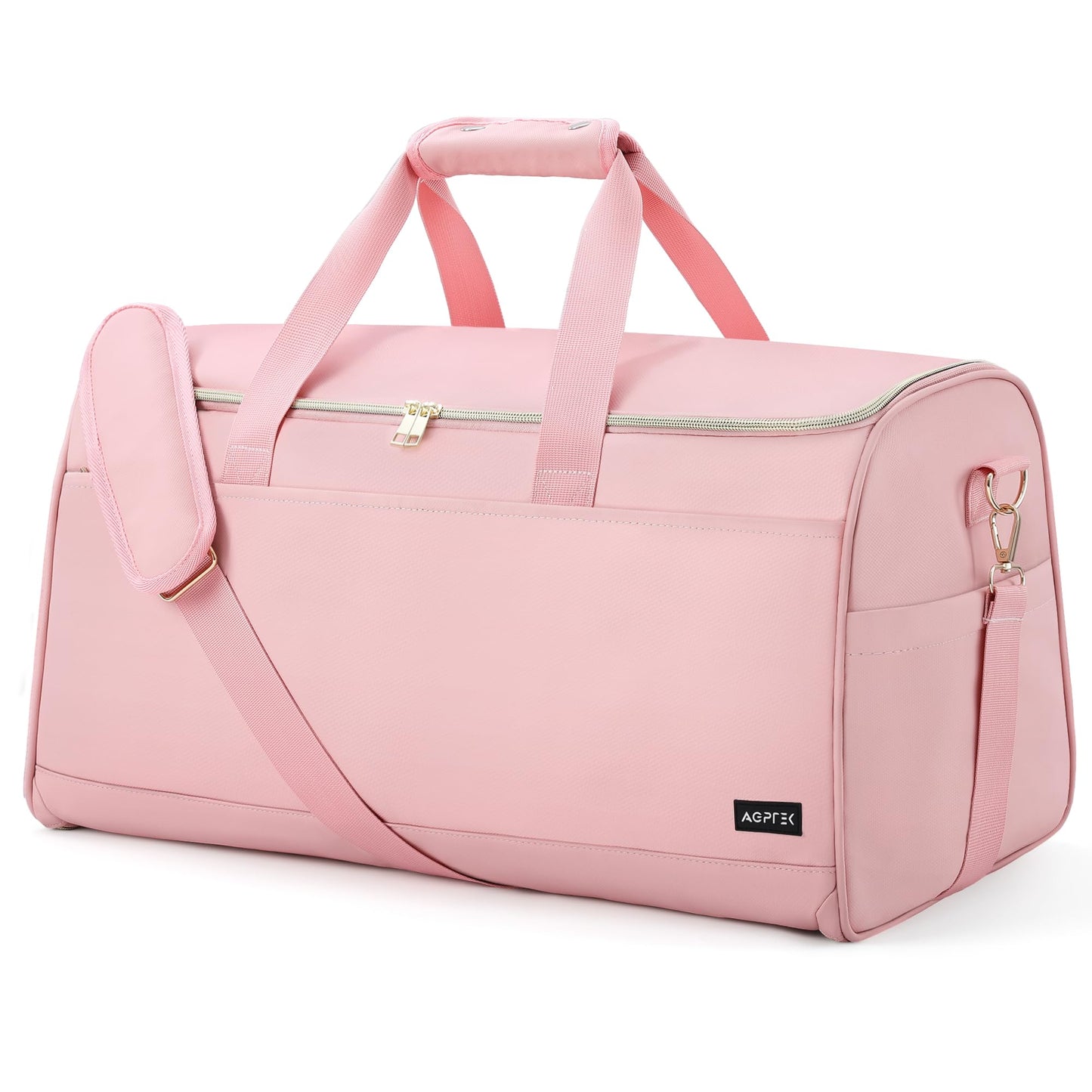 Convertible Travel Garment Bag, Carry on Garment Duffel Bag, 2 in 1 Hanging Dress Suitcase Suit Travel Bags, for Business Trips with Shoe Compartment & Multiple Pockets, AGPTEK (Pink)