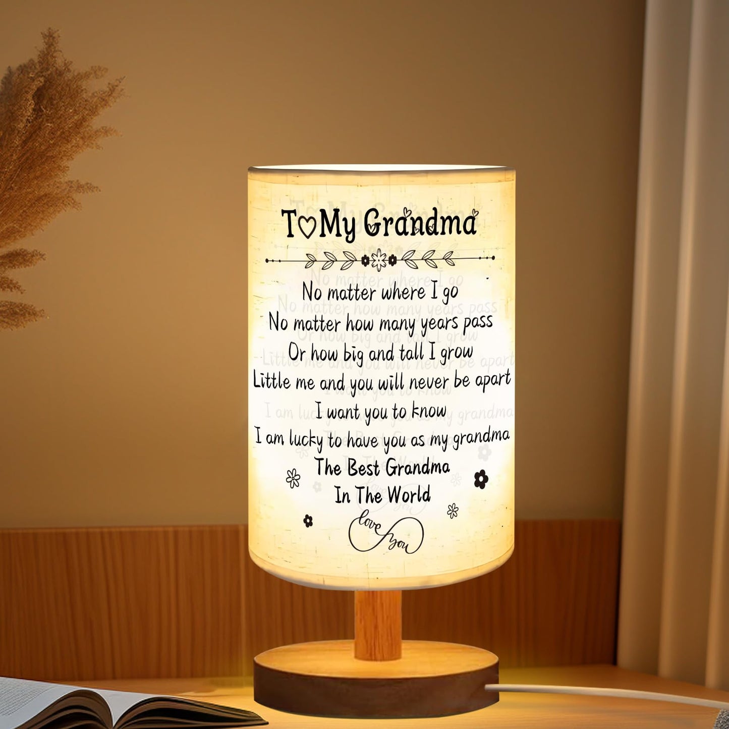 ZuEiiDop Grandma Gifts Best Grandma Table Lamp Mothers Day Birthday Gifts for Grandmas Granny Nana Mimi Gigi Grandmother Gift from Granddaughter Grandson Grandparent Day Gift for Grandmas Bedside Lamp