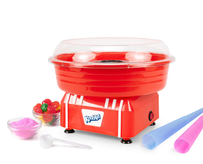 Nostalgia Vintage Hard and Sugar Free Candy Countertop Cotton Candy Maker, Includes 2 Reusable Cones And Sugar Scoop – Pink