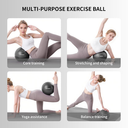 FITMIND Pilates Ball 10 Inch Anti-Burst Slip Resistant Mini Yoga Ball for Fitness, Core Training, Physical Therapy, Balance, Stability, Stretching 200kg 440lbs Capacity - Black
