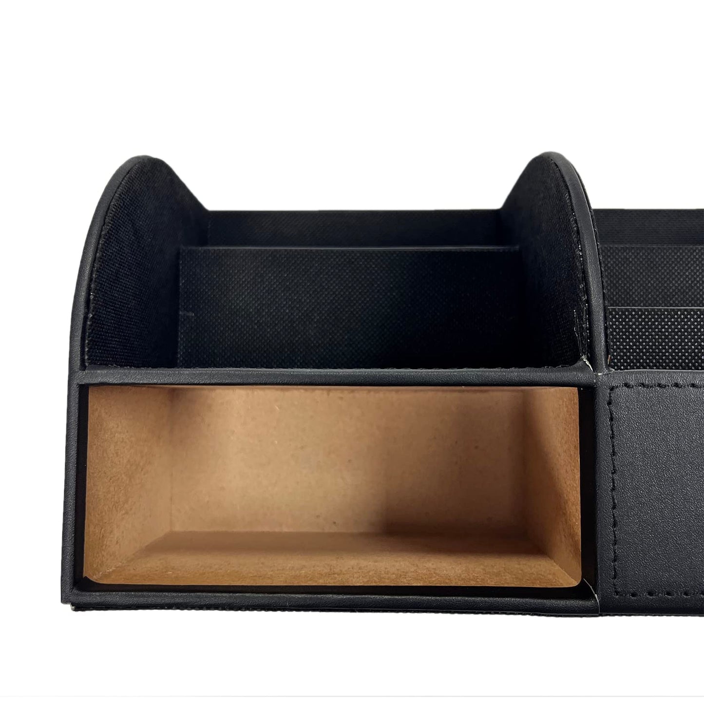 UnionBasic Desk Organizer - Multifunctional Leather Desktop Pen Holder Storage Box - Business Card/Pen/Pencil/Mobile Phone/Stationery Holder, Black