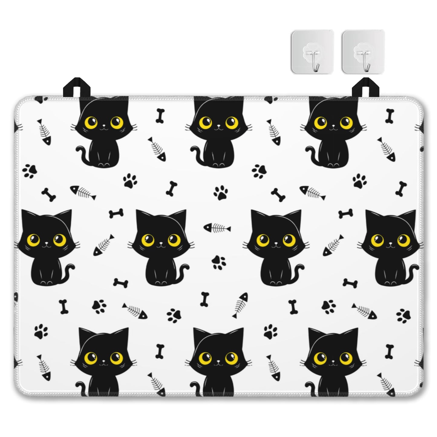 Electric Stove Top Cover Protector – Black Cat Christmas Kitchen Decor Glass Flat Top Stove Mat Oven Induction Cooktop Mat for Ceramic Countertop Mats Heat-Resistant Dish Drying Mat