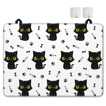 Electric Stove Top Cover Protector – Black Cat Christmas Kitchen Decor Glass Flat Top Stove Mat Oven Induction Cooktop Mat for Ceramic Countertop Mats Heat-Resistant Dish Drying Mat
