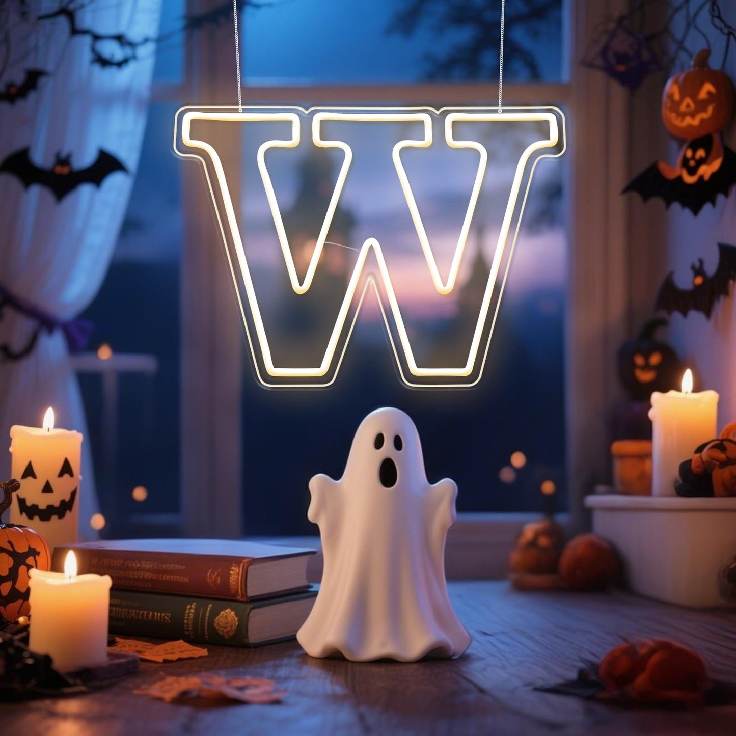 RumonZS Light Up Letters W LED Letters Lights Neon Sign 26 Alphabet 15.9" Decorative Lighted Alphabet for Wedding Party Birthday Bar Christmas Home Decor Letter Lights (Warm White)