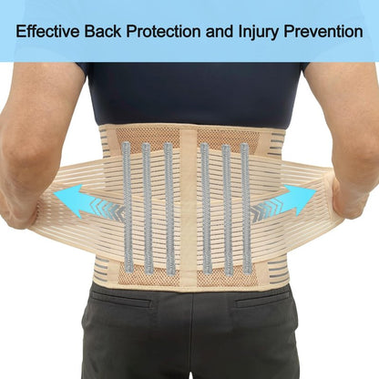 Back Brace for Men & Women - Lumbar Support Belt for Lower Back Pain Relief | Breathable Mesh, Beige-S