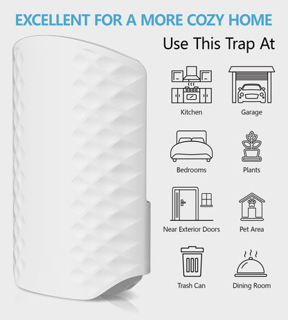 WowCatch Flying Insect Trap for Indoors, Bug Killer Light Trap for Fruit Flies, Gnats, Moths, and Houseflies, 1 Device + 4 Refills, Best Fly Traps for Home, Kitchen, Bedroom, Plant Area, Garages