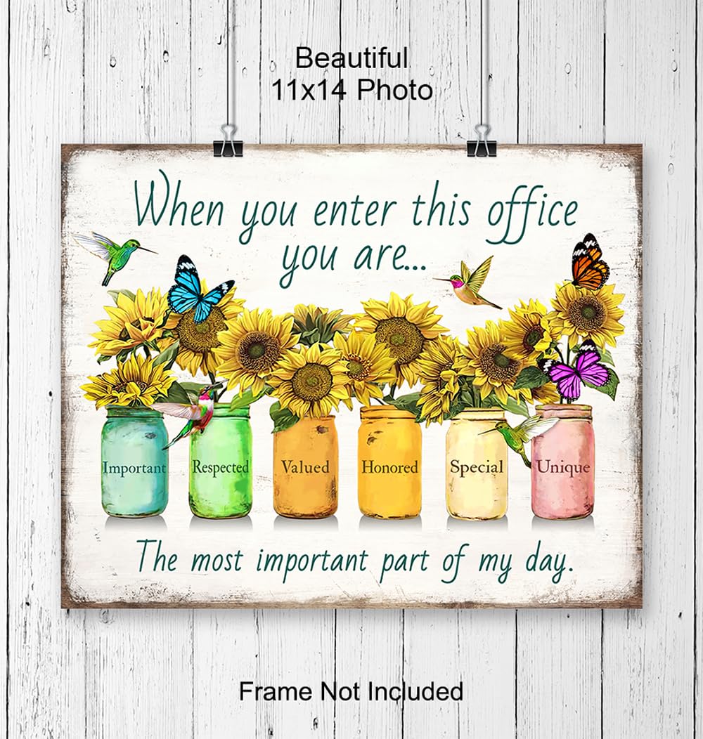 Inspirational Posters For Office 11x14 - Inspirational Quotes Office Wall Decor - positive affirmation Home Decor - Teamwork Posters - Entrepreneur Gifts - Motivation Poster - Unframed Print