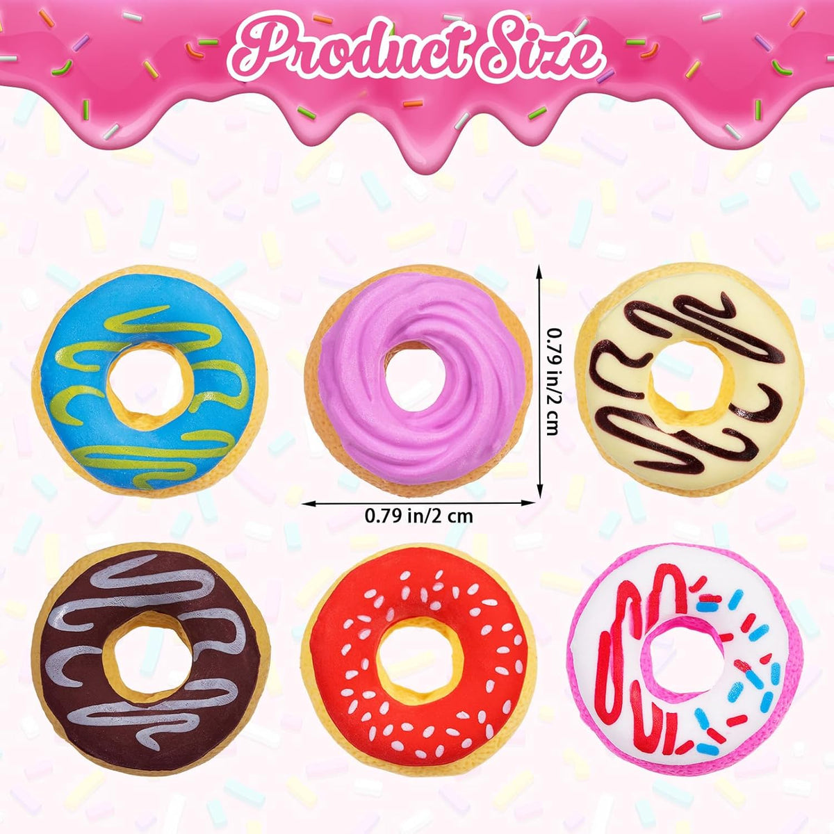 Donut Erasers, 100 Pieces 3D Cute Food Mini Erasers, 3D Donut Erasers Bulk, Novelty Pencil Erasers for Candy Party Favor Gift Filling and Art Supplies