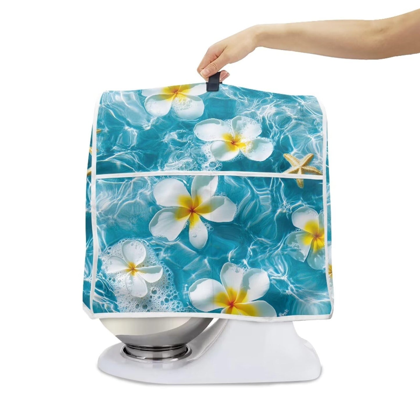 HUISEFOR Blue Plumeria Stand Mixer Cover 4.5-5 Quart Kitchen Mixer Cover Tropical Food Processor Protective Covers Dust Protection Insulated Kitchen Decoration Gift for Friends