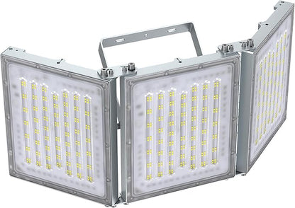 STASUN 600W LED Flood Light, Mini Series Stadium Light, 60000LM 6000K Daylight White, IP66 Waterproof, 3 Adjustable Panels, Outdoor Sports Lighting for Basketball Court, Parking Lot, Baseball Field