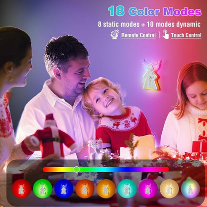 WOBANE Night Light Motion Sensor,Rechargeable LED Lights with Remote,18 Colors Dimmable RGB Night Lamp,Battery Power Touch LED Lighting for Kids,Stairs,Bedroom,Hallway,Gifts,1PCS